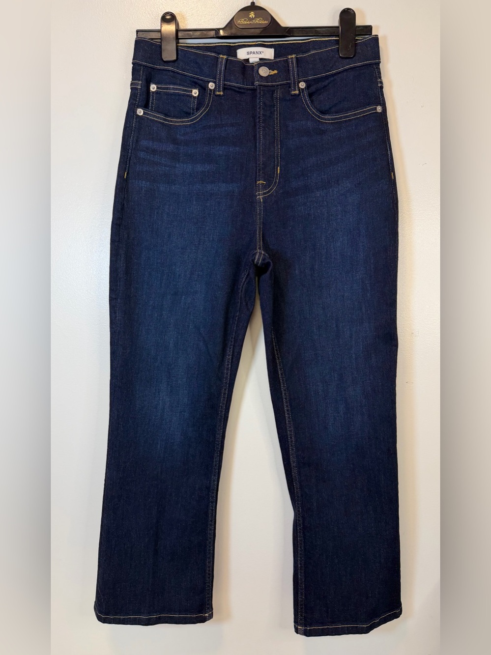 SPANX Women's Straight Leg Jeans in Dark Blue Denim - Picture 2 of 11